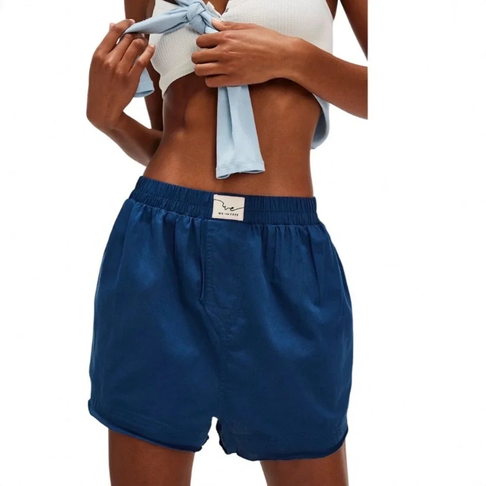 Intimately‎ Free People We The Free Navy Blue Boxer Shorts Cotton Lyocell Small